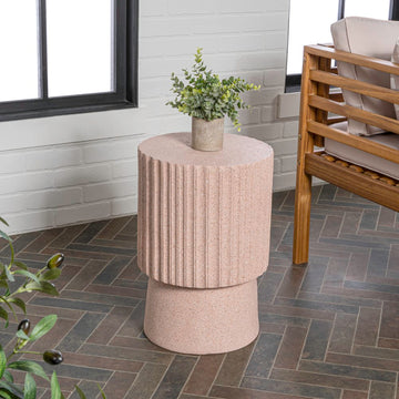 Louisa 19" Modern Art Deco Tambour Accent Table - JONATHAN Y